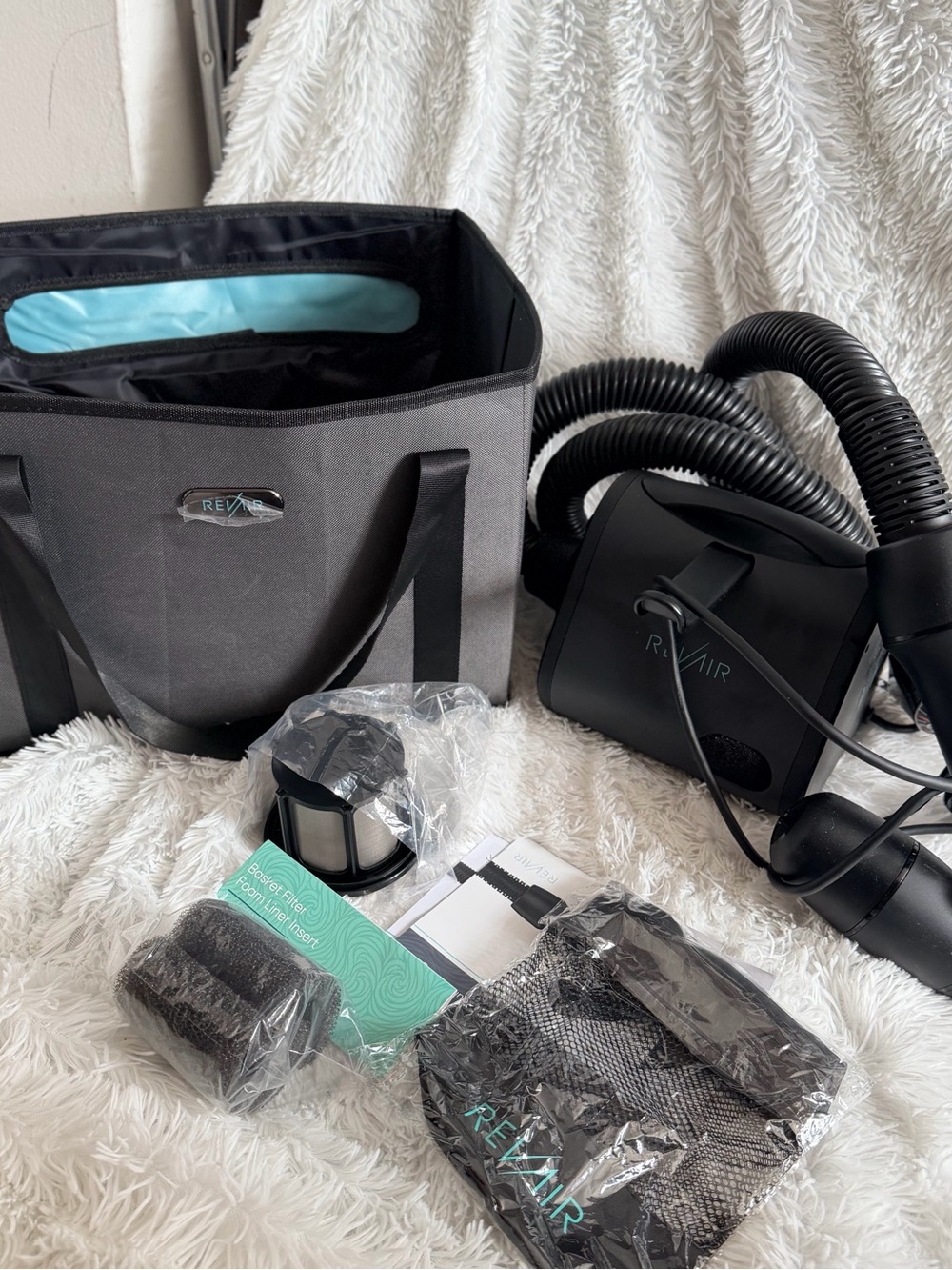 Hair Dryer System - Black & Teal Travel Tote Included